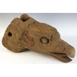 Antique carved eagle head, 12" x 22" x 10 1/2". Provenance: Beverly, Massachusetts collection.