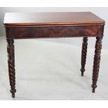 Late 19tth/early 20th century Federal Sheraton mahogany card table, 29 1/2" H x 36" L x 18" D, (35