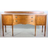 Late 19th/early 20th century Hepplewhite bow front sideboard, with key, 37 1/2" H x 71" L x 23 1/