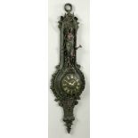 French-style figural clock, made of composition, 51" x 15". Provenance: West Palm Beach, Florida