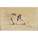 F/g Drawing Rear View Nude, dated '76, signed Defesche, image size approx. 11 1/2" x 7 1/2"