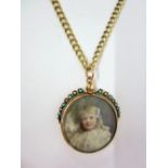 9ct. Gold Double Sided Locket with portraits of children (Erskine Symes QC & Sister C1890) set