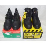 Pair Mens Click Black Boots & Pair Dickies Antrim Boots, both boxed as new, size 11 (2)