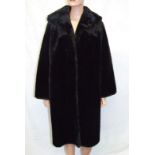 Ladies Courtaulds Cortelle Vintage Black Faux Fur Coat, approx. size 16/18