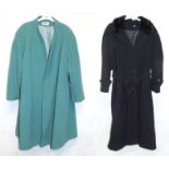 Ladies Black Wool Blend Coat size 18 & Admyra Green Wool Swing Coat (2)