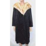 Ladies Vintage Simulated Persian Lamb Coat labelled Furrier Made Model