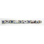 David Andersen Norwegian Silver Gilt & Enamelled Bracelet with 5 square links & flower head design