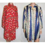 2 Vintage Asian Chinese Silk Kaftan Coats (2)