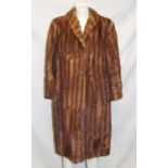 Ladies Vintage Musquash Fur Coat with hook & eye fastening, size small 10/12