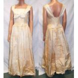 Ladies Vintage 1950s Ball Gown, labelled John Selby London, acetate lined bodice, pellon underskirt,