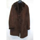 Ladies Vintage Richard Draper Dark Brown Sheepskin Coat, labelled bust 42 1/2", size 48