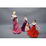 Two Royal Doulton figurines of Flower of the Month June Rose Love, model no HN5505, further Royal