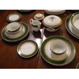 Extensive set of Royal Worcester Mosaic dinner wares, comprising 16 dinner plates, varying side