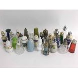 Thirty assorted sugar shakers to include a Poole example, signed to base, together with assorted cut