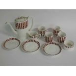 Susie Cooper Andromeda part tea set, pattern C2106, with decorative tulip style panels, comprising a
