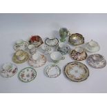 Mixed Lot: assorted decorative cabinet cups and saucers to include Royal Doulton floral decorated