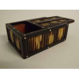Small porcupine quill box with slide top, 8 = cms wide x 12cms long