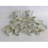 Royal Copenhagen coffee set comprising 12 cups, (one a/f), 11 saucers, milk jug, cream jug and two