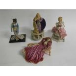 Collection of four various modern Malaysian figures, Cinderella etc, various sizes