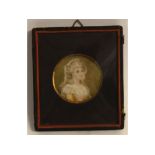 19th century portrait miniature, bearing inscription verso "Lady Paget - J Smart", 2 1/2 ins diam