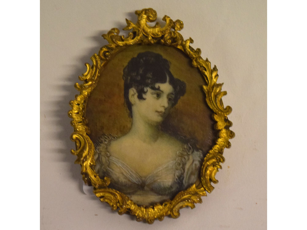 Bloch, signed portrait miniature, Lady Grosvenor, 2 1/2 x 2ins