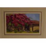 Victor Coverley-Price, signed watercolour, "Bougainvillea at Cuernavaca", 5 x 8 1/2 ins