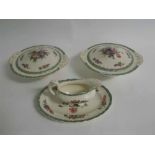 Pair of Royal Staffordshire pottery tureens by Clarice Cliff in the Nancy pattern, printed floral