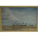 Lawrence Anthony, signed watercolour, "Aldburgh Beach", 14 x 21ins