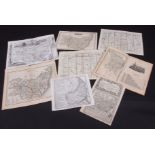 Packet: eight engraved Suffolk maps comprising OWEN/BOWEN, circa 1720, road strip map verso,