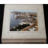 Old album containing 20 circa late 19th century hand coloured albumen print photographs of Italy