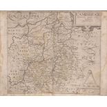 SAXTON/KIP: CAMBRIDGE COMITATUS..., engraved map circa 1610, approx 285 x 320mm, some faults at