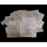 Packet circa 35 mainly 19th century engraved UK county maps including some hand coloured small