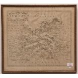 ROBERT MORDEN: SURREY, engraved map, circa 1695 or later, approx 340 x 400mm, framed and glazed, the
