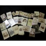 Packet containing collection of circa late 19th century cabinet card photographs and cartes de