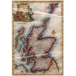 THOMAS BOWEN: SCOTLAND, engraved hand coloured map, circa 1777, decorative cartouche and inset