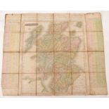 JOHN THOMSON: SCOTLAND, engraved hand coloured folding map backed onto linen, approx 600 x 500mm,