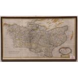 ROBERT MORDEN: KENT, engraved hand coloured map, circa 1695, scale of miles 10 [equals 3 7/8 ins],