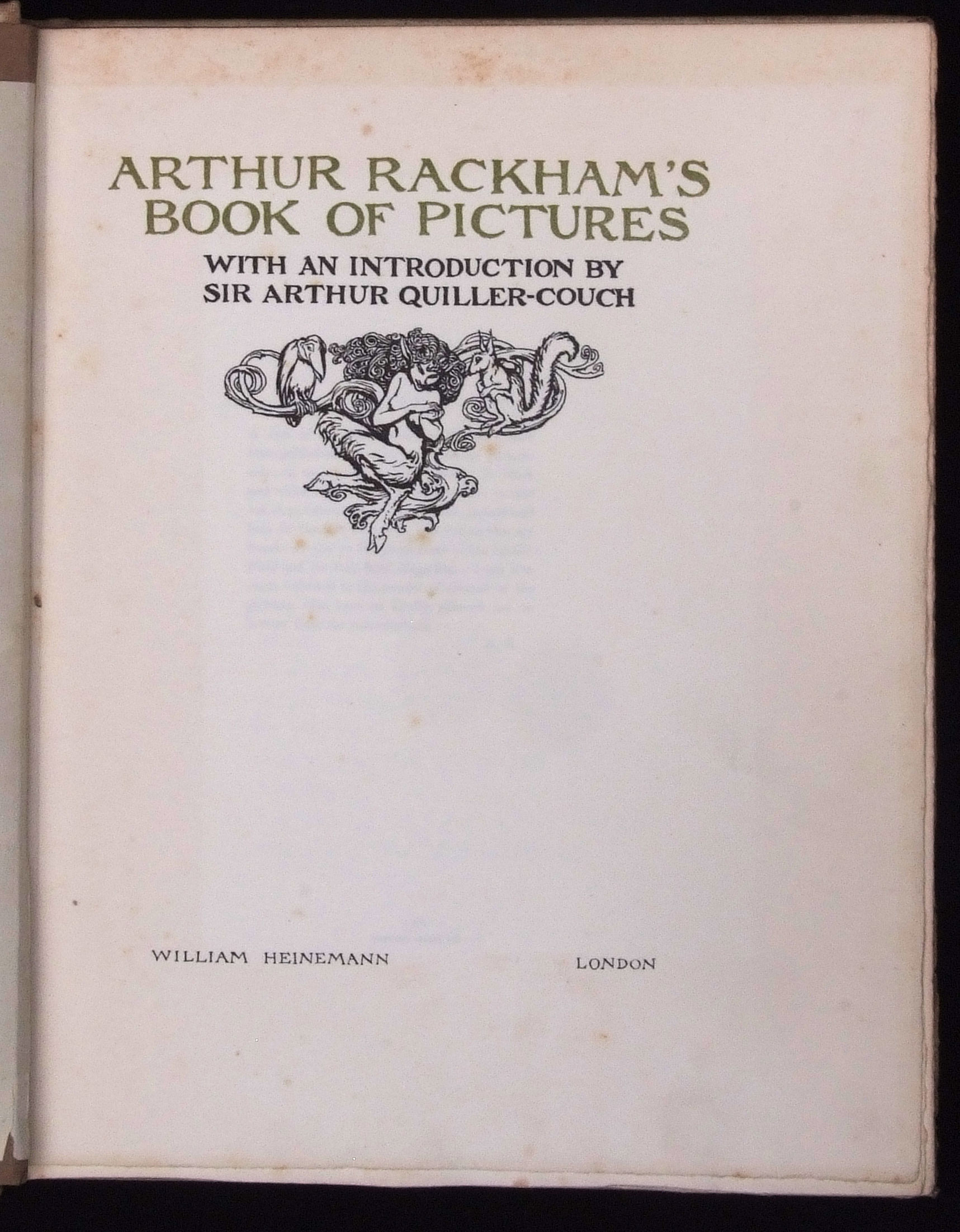 ARTHUR RACKHAM: ARTHUR RACKHAM'S BOOK OF PICTURES, intro Sir Arthur Quiller-Couch, London, William - Image 3 of 15