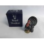 Royal Doulton turkey (black finish), No 438 of 3000, boxed, 15cms high