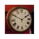 Late 19th century mahogany cased dial timepiece, the moulded surround with integral lock to a