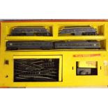 Tri-ang 00 gauge electric model railroad No R3VX, complete with locos, carriage, track etc, in