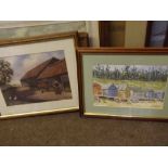 Jason Partner, signed watercolour, "Marsh Farm near Somerton, Norfolk", together with six further