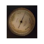 Late 19th century lacquered brass aneroid barometer, Elliott Bros - 449 Strand, London, the drum