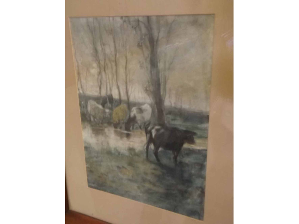 Follower of Anton Mauve, bears signature, watercolour, Cattle in a landscape, 11 1/2 x 8 1/2 ins