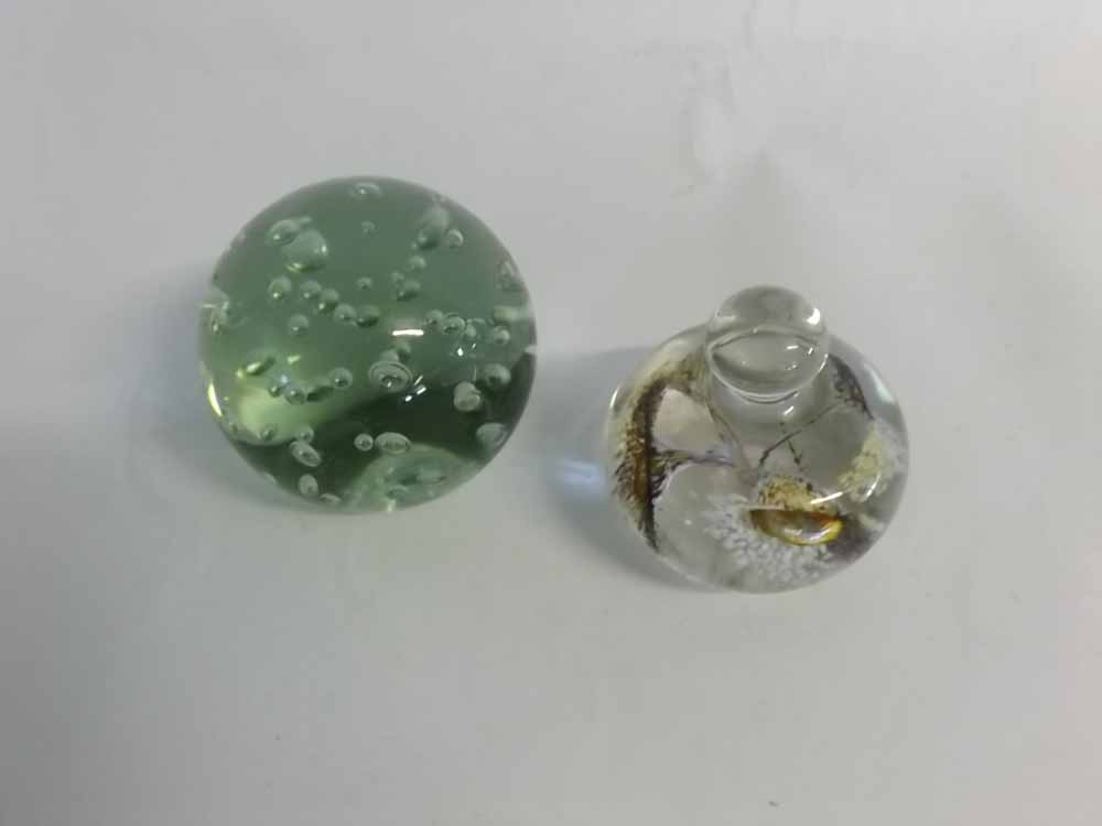 Two 20th century paperweights, 11 and 9cms diam respectively