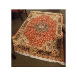 @Keshan carpet, red, blue and beige patterns, 230cms x 160cms