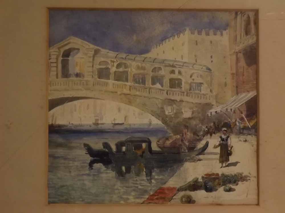 W B S, one initialled, group of four watercolours, Continental town scenes with figures, assorted - Image 2 of 4