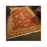 @Ziegler carpet, beige floral patterns to a light red ground, 280cms x 200cms