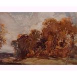 *George Robert Rushton, RI, RBA (1868-1948), watercolour, signed lower right, "Autumn leaf, Dedham