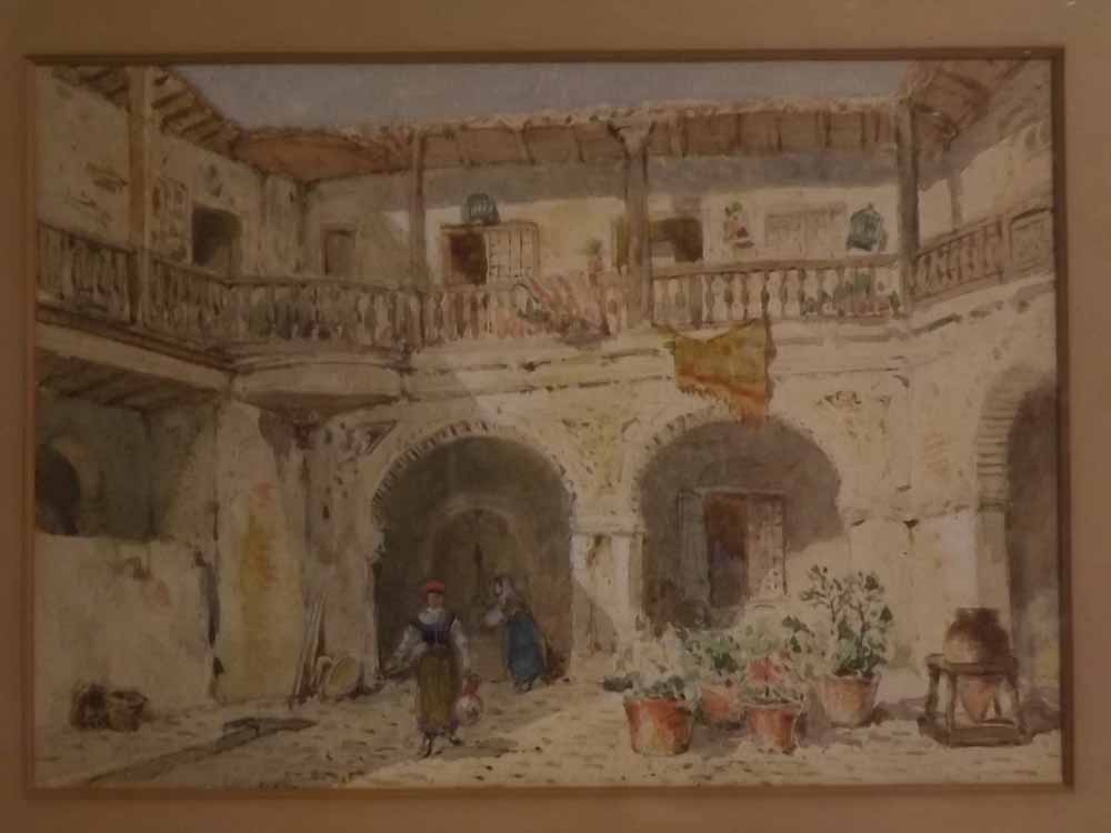 W B S, one initialled, group of four watercolours, Continental town scenes with figures, assorted